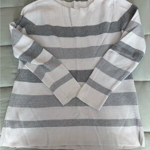 Market & Spruce Gray and White Striped Sweater